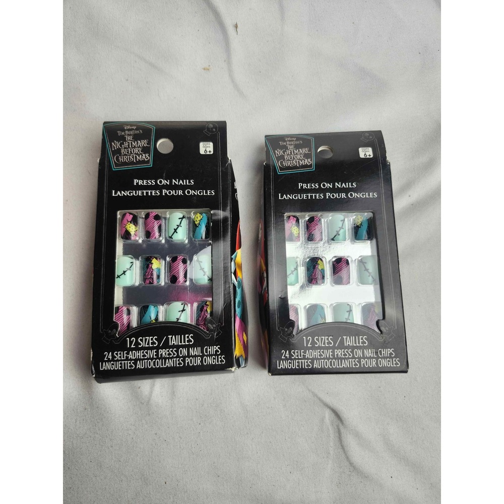 Disney Nightmare Before Christmas Sally Press On Nails 2 Packs 24ct Each NWT